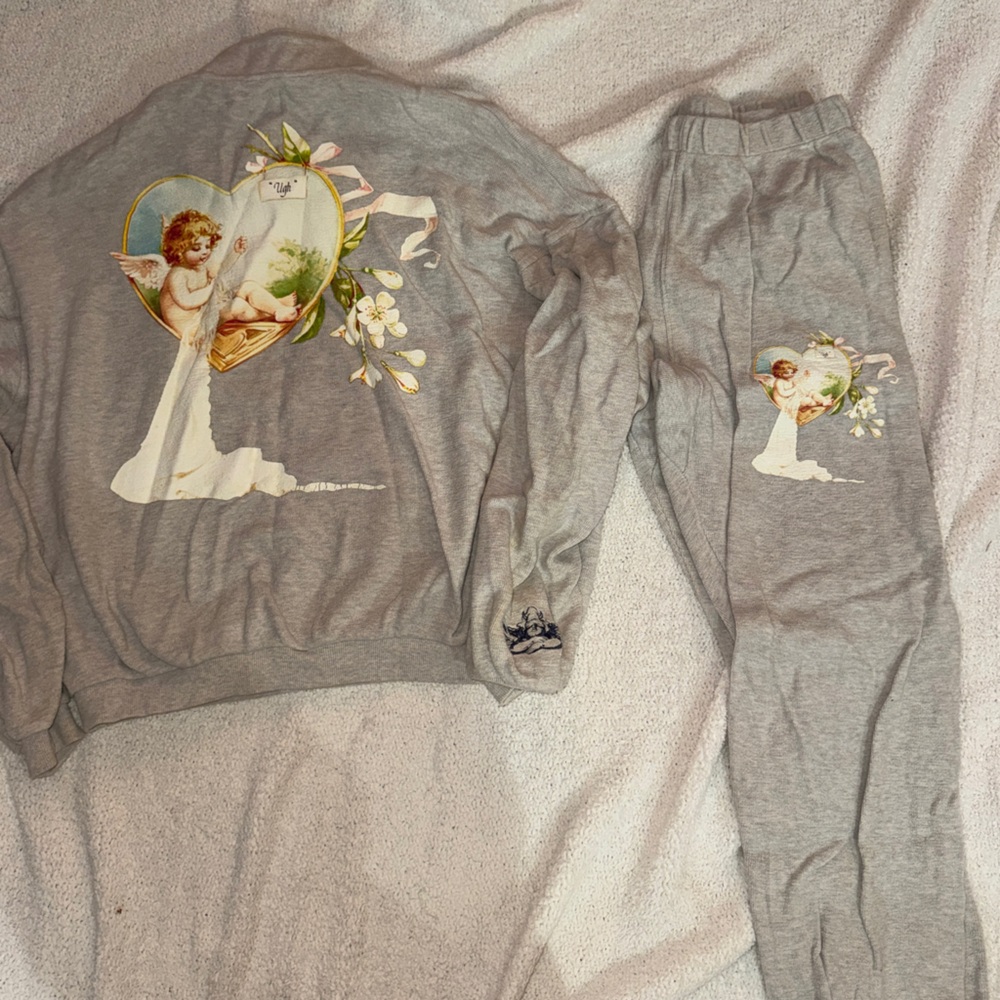 Boys Lie Angel Graphic Sweatshirt Jogger Set
